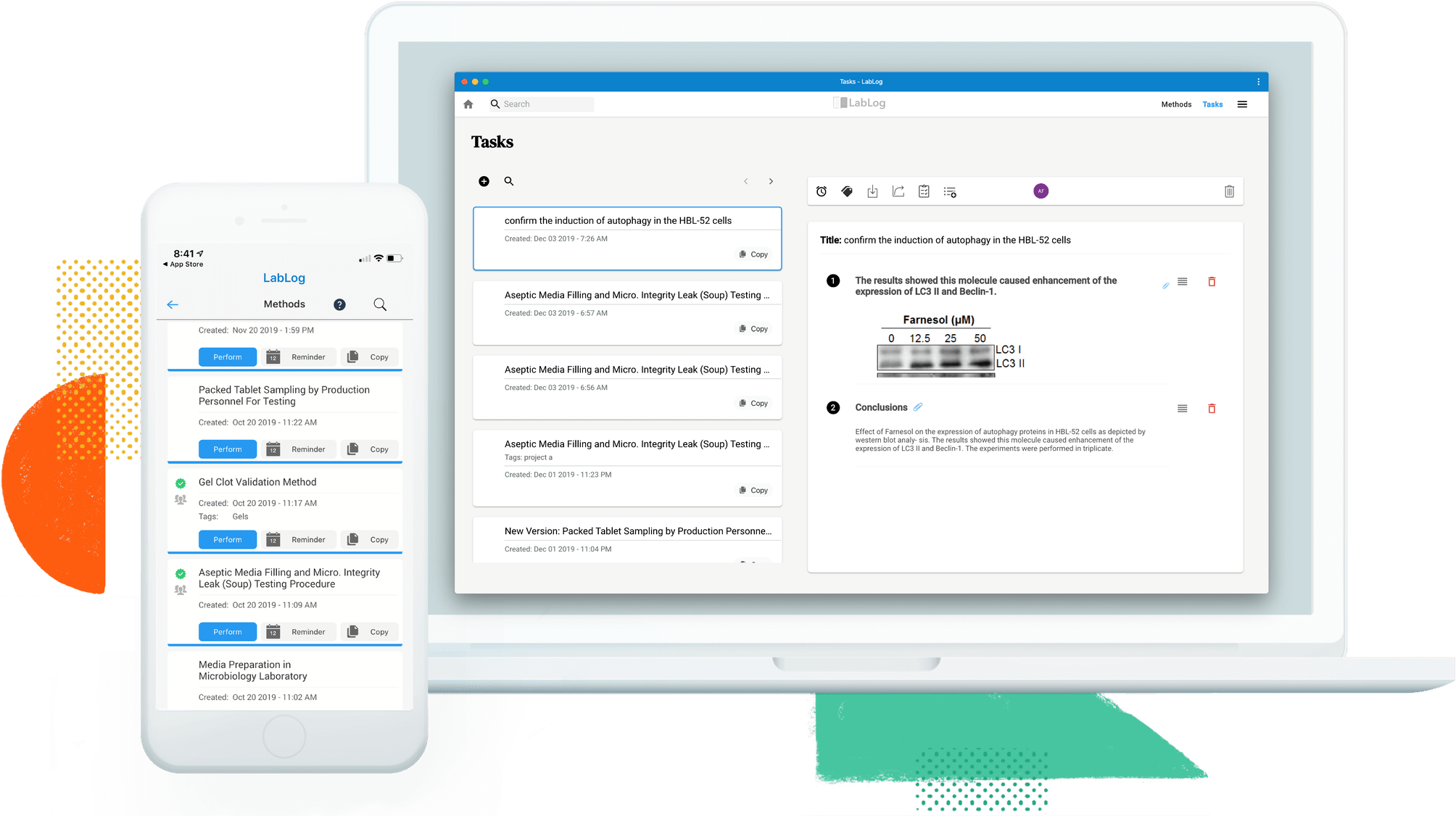 LabLog notes are available on your laptop and phone